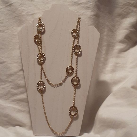 NEW Taramanda Hammered Gold Necklace &‎ Earrings - Picture 1 of 4